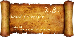 Kempf Celesztin névjegykártya